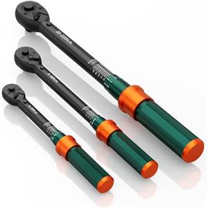 NADOKHI Chiave Dinamometrica 1/4" & 3/8" & 1/2", 3 Pezzi Chiave Dinamometrica Set 3-25Nm/5-60Nm/20-220Nm con 72 Denti Testa a Cricchetto Reversibile, Precisione ±3%, per Bici, Moto, Auto