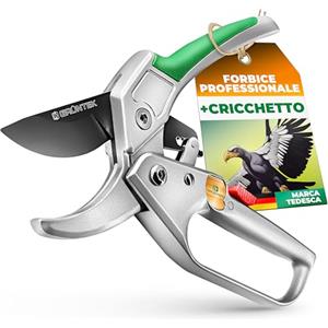 GRÜNTEK Forbici Cesoie da Potatura a Cricchetto Troncarami da Giardinaggio Professionale Condor 20 cm