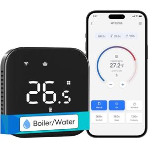 Meross Termostato WiFi Termostato Caldaia Smart Cronotermostato da Parete Intelligente, Termostato per Ambiente Riscaldamento e Raffreddamento per Controllo Vocale Alexa e Google, Nero