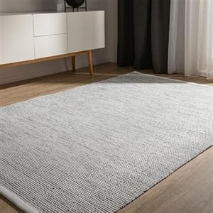 benuta Basic Tappeto cotone lavorato a mano Ron - Beige/Nero 120x170 cm - 100% cotone - Design: Uni, Minimalista, Natural Living - Facile cura per salotto e stanza