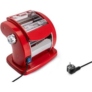 Imperia PastaPresto Classica. Macchina per la pasta elettrica. 100% Made in Italy. Macchina pasta fresca con motore elettrico. Sfogliatrice elettrica crea lasagne, tagliolini, fettuccine. (Rosso)