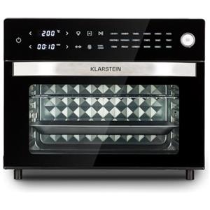 Klarstein Vigor Air - Friggitrice ad aria XXL con 1800 W, friggitrice ad aria calda da 30 litri, air fryer, 18 programmi, calore dall'alto e dal basso, nero