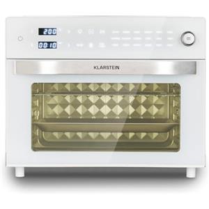 Klarstein Vigor Air - Friggitrice ad aria XXL con 1800 W, friggitrice ad aria calda da 30 litri, air fryer, 18 programmi, calore dall'alto e dal basso, bianco