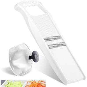 Börner Affettaverdure Roko PowerLine Set (2 pezzi) - Tagliaverdure per frutta & verdura + Portaverdure - Mandolina a Julienne - Grattugia per verdure - Set di Grattugie da Cucina (Bianco)
