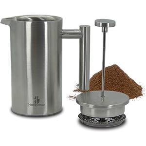 Handpresso French Press | Caffettiera francese a doppia parete in acciaio inossidabile | French Press inox | Caffettiera portatile per la casa, per i viaggi | 0,6 l (3/5 tazze)