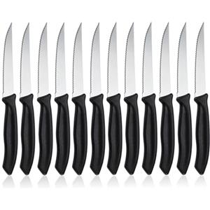 hunnycook coltello da bistecca 12 pezzi, coltello da tavola seghettato con bordo seghettato, set di coltelli da colazione in acciaio inox, lavabile in lavastoviglie