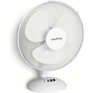 Innoliving Ventilatore da Tavolo 40CM INN-502 con 3 Velocità, Inclinabile, Oscillazione Automatica, Griglia di Sicurezza, Potente 45W, Silenzioso ed Efficiente per Casa e Ufficio