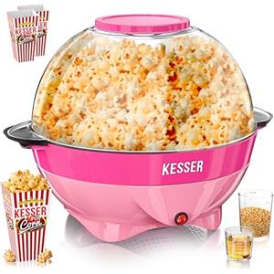 KESSER® Macchina Popcorn 800W | Popcorn Maker 5,5l con coperchio con rivestimento antiaderente e ciotola di servizio | incl. superficie di riscaldamento rimovibile e tazza per popcorn, 26849_mfn