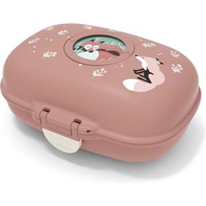 monbento - Porta Merenda Bambini MB Gram Fox - Perfetto per Pranzi o Merende a Scuola/Parco - Senza BPA - Sicuro Per Uso Alimentare - Motivo Volpe - Rosa Cannella