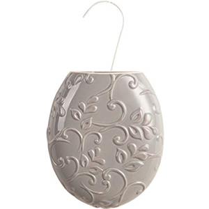 MONTEMAGGI Umidificatore da Termosifone in Ceramica, Evaporatore d'Acqua Decorato Ovale Decoro Fiori Grigio 26X23X17