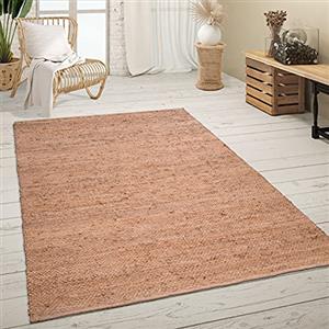Paco Home Tappeto Salotto Fibra Naturale Fatto A Mano Iuta Mélange Motivo Moderno Stile Boho, Dimensione:160x230 cm, Colore:Natura 4