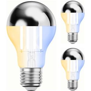 ledscom.de 3 pezzi E27 lampadina LED, A60, bianco caldo - bianco freddo (2700-7000 K), 4,8 W, 486lm, Smart Home, WLAN, Alexa, specchio per la testa (argento)