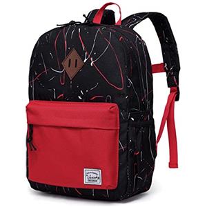 VASCHY Zaino Bambini, Zaino Asilo Bambino Zaini Scuola Elementare Zainetti per Bambini Zainetto Ragazzo con Fascia Toracica Nero