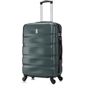 CELIMS - Valigia Media 20 kg Rigida Verde Scuro Leggera | Valigia da Stiva 65cm Donna | Lucchetto Integrato | ABS | Trolley Medio 65cm con 4 Ruote
