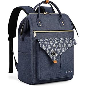 Lekesky Zaino Donna, Multiuso Backpack Porta PC 15.6 Pollici con Borsa Antifurto, Impermeabile Zaino Lavoro Laptop Elegante per Viaggio, Ufficio, Università, Blu