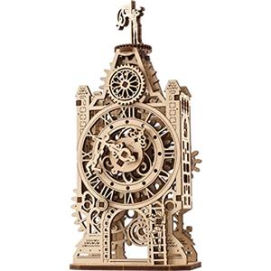 UGEARS Puzzle 3D in Legno Vecchia Torre dell'Orologio - Kit Modello Meccanico in Legno da Costruire - Puzzle Orologio Giocattolo Fai da Te con Meccanismo di Filatura - Rompicapo Set da Costruzione