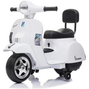 Tecnobike Shop Moto Elettrica per Bambini Piaggio Mini Vespa Small PX 6V - Mp3 - USB - Suoni - Luci Led (Bianco)