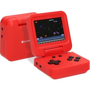 Silvergear® Console Portatile Pieghevole Retro | 240 Giochi Classici Integrati | Schermo a Colori 2,8" | Ideale per Retrogaming | Rosso