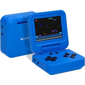Silvergear® Console Portatile Giochi Retro Pieghevole Blu | 240 Giochi Classici Integrati | Console Game Pieghevole Portatile per Bambini e Adulti | Schermo a Colori 2,8 Pollici
