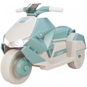 MAMIZO Moto elettrica per bambini, Triciclo elettrico con 2 motori, 92 x 42 x 56 cm, Moto elettrica per bambini con musica, pedali, faro anteriore, USB, 3 km/h, 30 kg, per bambini 3-6, Verde