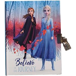 CARTOON Diario Segreto Frozen II, Disney, diario con Lucchetto, Chiavi, Block Notes per Bambini