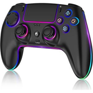 MYSTILUCK Controller Wireless per PS-5/Pro/PC/MAC/iOS/Android/Steam Deck, Controllore con illuminazione RGB 7 Colori/Doppia Vibrazione/Turbo/Giroscopio 6 Assi/Jack per Cuffie/Batteria 1500 mAh