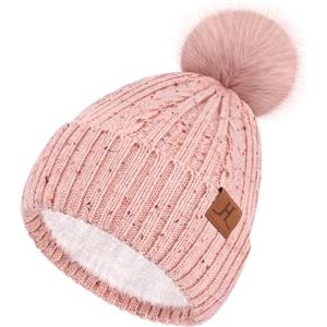 Bequemer Laden Termici Cappello Donna Invernale Elegante Pon Pon Berretto Caldi Elasticizzati Beanie Cappelli Berretti in Maglia Con Fodera in Pile Regalo Natale