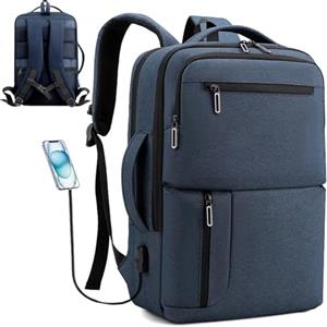 Clufar Zaino Lavoro Uomo 15.6 Pollici Zaino Porta PC Impermeabile Zaino Uomo con Ricarica USB Antifurto Zaino per Computer portatile da 15.6 per Viaggio Ufficio Scuola,Blu