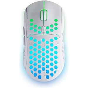 Mars Gaming MMW3W, Mouse Gaming Senza Fili, RGB Flow, Ultraleggero 79g, 3200DPI, Bianco