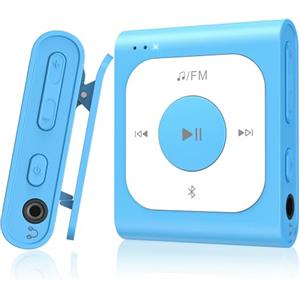 AGPTEK 64GB Lettore MP3 con Bluetooth 5.3, A53PL Lettore Musicale Portatile - con Radio FM, Funzione Shuffle, Senza Bisogno del Telefono, Mini Player Perfetto per Lo Sport (Blu)