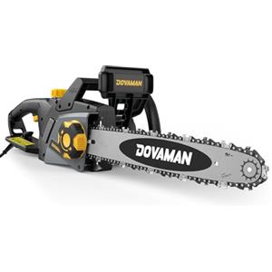 DOVAMAN 2400W Motosega Elettrica, 40cm Barra e Catena Oregon, Tensionamento Senza Attrezzi, Freno Sicurezza, 1 Catena Oregon e 1 Extra, Ideale per Legna da Ardere, Potatura e Uso in Giardino - DCS01A