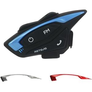 Retevis EZTalk 3A Interfono Moto, IP65 Impermeabile, Wireless 5.1, Audio Chiaro, Talkie a Lungo Raggio 1km, FM, Interfono Moto Coppia Casco Auricolare per Ciclismo, Pendolarismo (1 Pezzo)