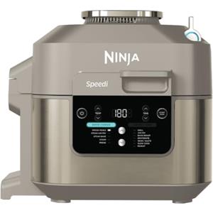 Ninja Speedi Pentola Elettrica Rapida 10 in 1, Friggitrice ad Aria, 5,7 l, Pasti per 4 in 15 Minuti, Frittura ad Aria e Cottura al Vapore, Idea Regalo Natale, Oro pietra, ON500EUSTGD