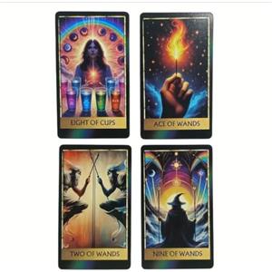 Generico Rainbow Tarot - Mazzo di 78 Carte dei Tarocchi con Illustrazioni Arcobaleno Luminose e Bordi Dorati, Set di Carte per Divinazione e Meditazione