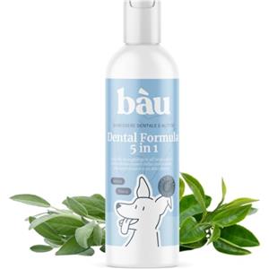 bàu Bau Dental Formula 5 in 1 per Cani, Additivo per Acqua per Igiene Orale Quotidiana, Aiuta a Ridurre Placca e Alito Cattivo del Tuo Cane, Colluttorio Cane, PH Neutro, Gusto Delicato alla Menta