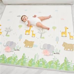 SUPERBE BEBE Tappeto Gioco Bambini Pieghevole 180x200x1.5cm Palestrina Neonato Montessori Reversibile Non Tossico E Impermeabile In Schiuma Per Bimbi. Palestra Neonati - Tappeto Tummy Time Neonati - Regalo Bambino