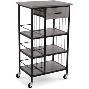 VERSA Carrello da Cucina Versatile Style, Misure (H x L x L) 89,5 x 37 x 50 cm, Legno MDF Grigio