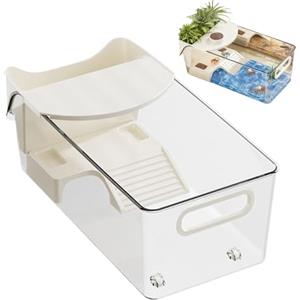 Generic Grande acquario per tartarughe, grande terrario con crogiolante, scatola per rettili, per rane, salamandre, gamberi, piccoli animali, interni, soggiorno, appassionati