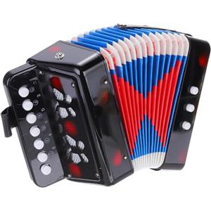 sourcing map Fisarmonica a 10 tasti, mini strumento musicale, idea regalo per adulti e principianti, educativo, nero