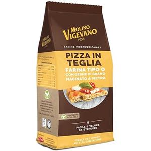 Lo Conte Molino Vigevano | Farine Professionali | Farina Tipo 0 per Pizza in Teglia con Germe di Grano Vitale Macinato a Pietra | Confezione da 500 gr (12 pezzi)