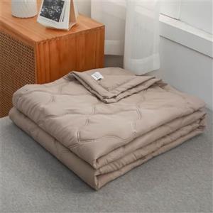 PEIHUODAN Trapuntino Leggero Matrimoniale Copriletto Singolo Estivo Primaverile 3D Semplice Monocromo Reversibile Coperta Trapunta Mezza Stagione Trapuntato Coperta Letto Per Camera Da Letto (Marrone,150x200cm)