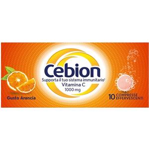 Cebion - Integratore di Vitamina C Effervescente Gusto Arancia - 10 Compresse