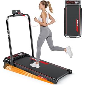 RAOO MIN Tapis roulant, tapis roulant pieghevole 4 in 1 con inclinazione dell'8%, velocità da 1 a 12 km/h, motore da 2,5 HP, telecomando/schermo LED e supporto per cellulare.