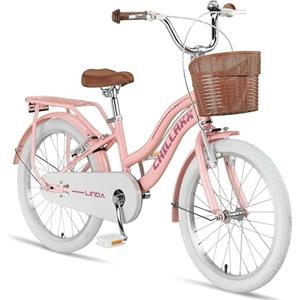 Chillaxx Bici Linda Premium per bambini City Bike da 20 pollici, per ragazze, ragazzi, olandese, City Bike per bambini, adatta per 6,7, 8, 9, 10, 11 anni (rosa)