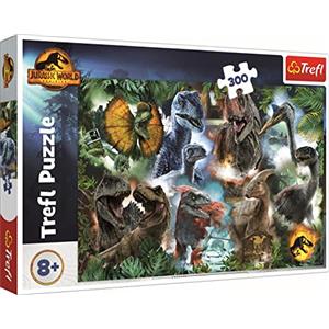 Trefl - Jurassic World Dominion, Dinosauri Preferiti - Puzzle 300 pezzi - Puzzle con dinosauri, Jurassic Park, Intrattenimento Creativo, Divertimento per Bambini dagli 8 anni
