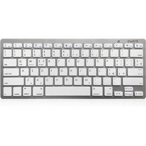 Ewent Ew3160 Tastiera Bluetooth 3 Keyboard Wireless Italiana Compatibile con Dispositivi iOS Come iPad, iPhone, Mac, Dispositivi Android e Windows Pc, Colore Argento/Bianca