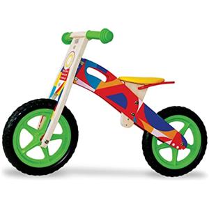 Teorema Giocattoli, Bici Senza Pedali in Legno in Bambini, Balance Bike per Bambini 2 Anni, Bicicletta Propedeutica con Sellino Regolabile e Ruote in EVA, Ideale per Imparare l'Equilibrio