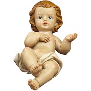 Paben Statua Gesù Bambino in Resina, Figurina Religiosa per Presepe, Decorazione Classica, Soggetto Sacro Bambinello, Trasparente, 15,5 cm, Collezione Anima L