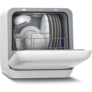 Klarstein Mini Lavastoviglie Aquatica - Lavastoviglie da Tavolo Compatta, 2 Coperti, 3 Programmi, Serbatoio 5L, Senza Installazione, Silenziosa 58dB, Portatile per Casa & Campeggio