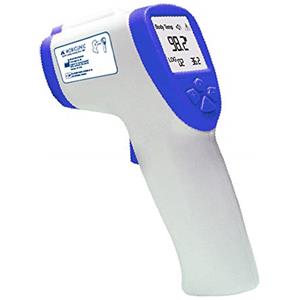 Mobiclinic®, Termometro digitale, To-01, Marchio europeo, Sensore a infrarossi, Marcatura ce, Allarme febbre, Lettura, Lcd display, Colore blu